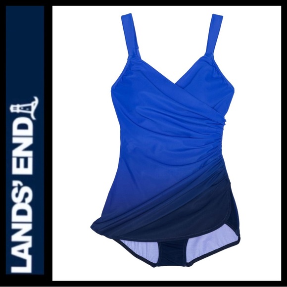 NWOT Lands’ End Slendersuit Skirted One Piece Swimsuit - Picture 2 of 10